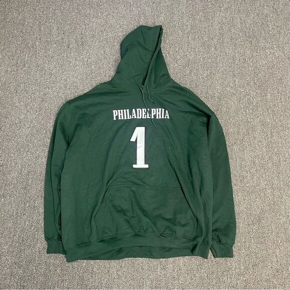 New Philadelphia Eagles Hurts Green Pullover Hoodie Sweatshirt Size 2X-5X - Picture 1 of 10